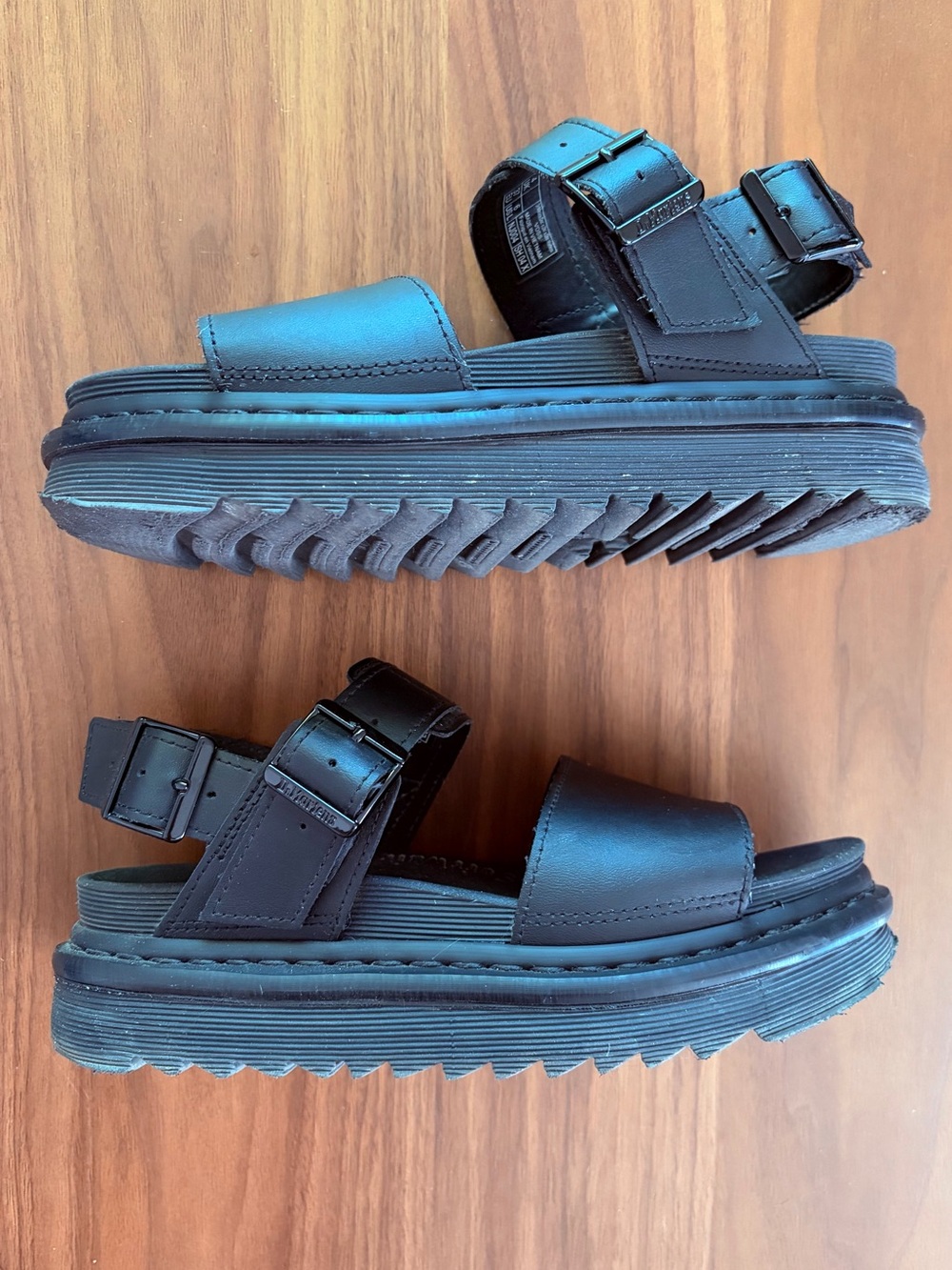 Dr. Martens Black Leather Platform Sandals